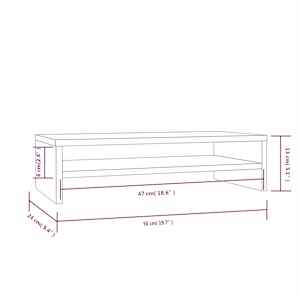 Stojan na monitor bílý 50 x 24 x 13 cm masivní borové dřevo - obrázek 8