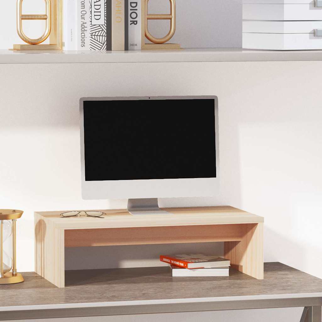 vidaXL Podstawka na monitor, 50x27x15 cm, lite drewno sosnowe