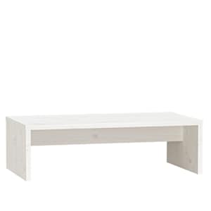 Stojan na monitor bílý 50x27x15 cm masivní borové dřevo - obrázek 2