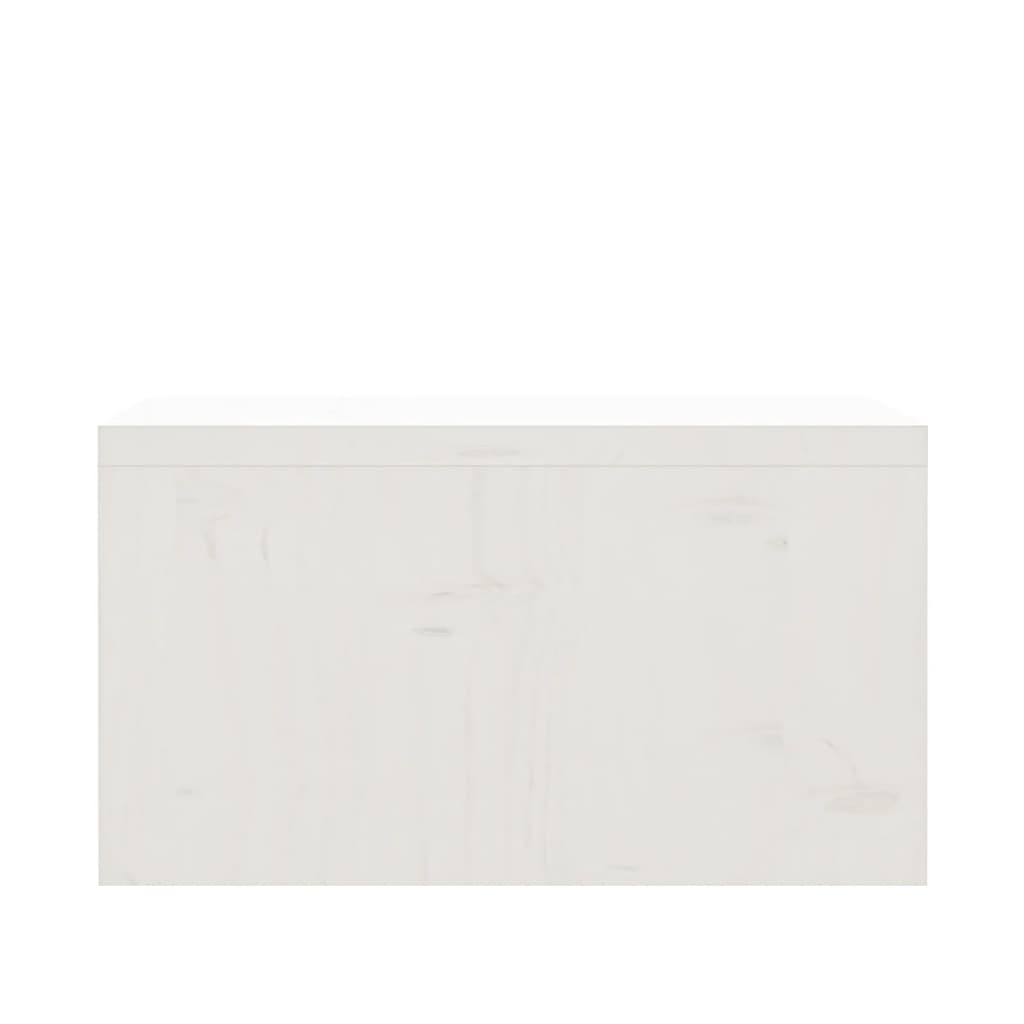 fehér tömör fenyőfa monitorállvány 50x27x15 cm