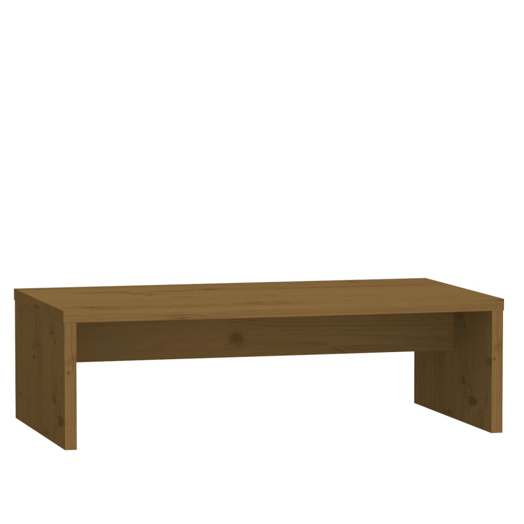 vidaXL Monitorstandaard 50x27x15 cm massief grenenhout honingbruin