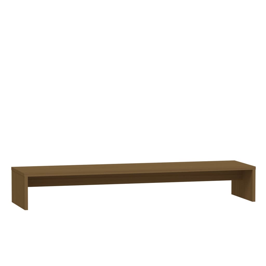 vidaXL Monitorstandaard 100x27x15 cm massief grenenhout honingbruin