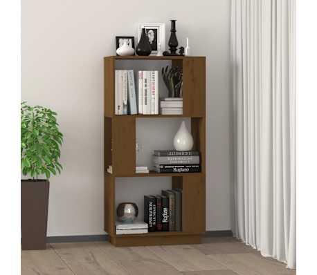 vidaXL Kirjahylly/tilanjakaja hunajanruskea 51x25x101 cm t&auml;ysi m&auml;nty