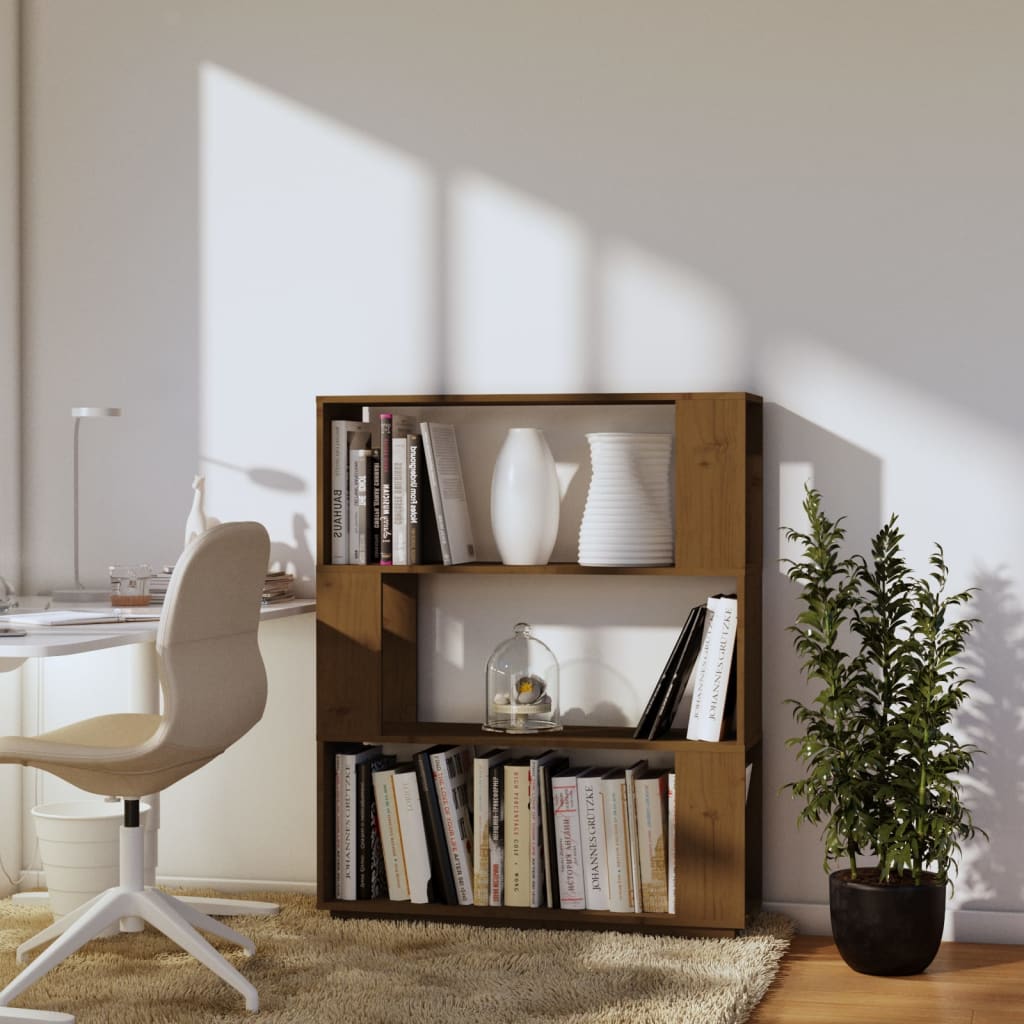 

vidaXL Boekenkast/kamerscherm 80x25x101 cm massief hout honingbruin