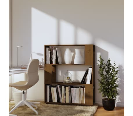 vidaXL B&uuml;cherregal/Raumteiler Honigbraun 80x25x101 cm Massivholz