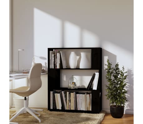 vidaXL B&uuml;cherregal/Raumteiler Schwarz 80x25x101 cm Massivholz Kiefer