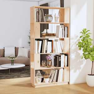 Knjižna omara/pregrada 80x25x163,5 cm trdna borovina