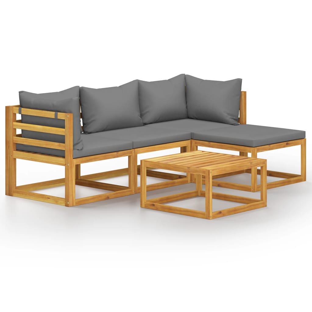 Thumbnail - vidaXL 5-tlg. Garten-Lounge-Set mit Kissen Massivholz Akazie