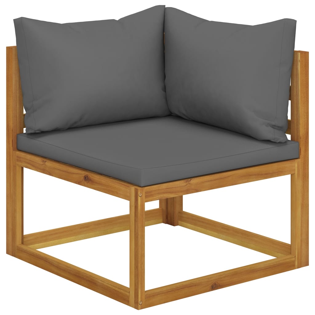 vidaXL 5-delige Loungeset met kussens massief acaciahout afbeelding