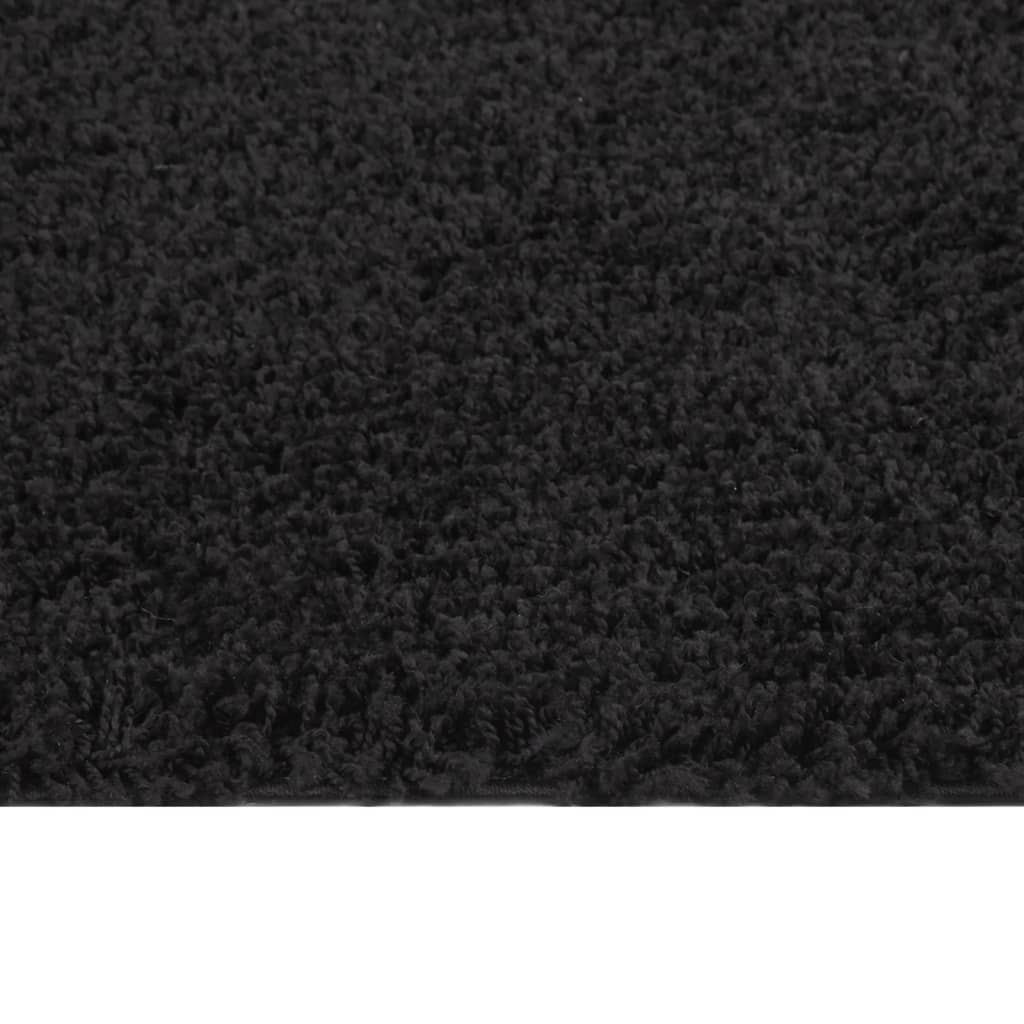 vidaXL Tapis shaggy à poils longs Noir 80x150 cm