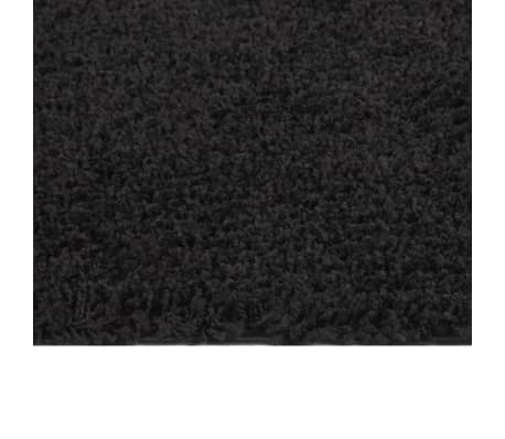 vidaXL shaggy gulvtæppe 80x150 cm høje luv sort
