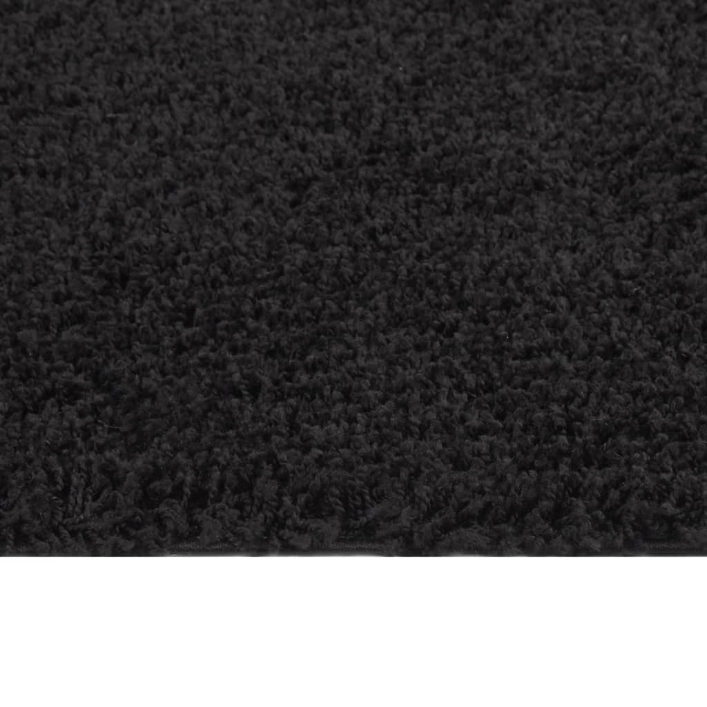 vidaXL Flossteppe med lang luv svart 140x200 cm