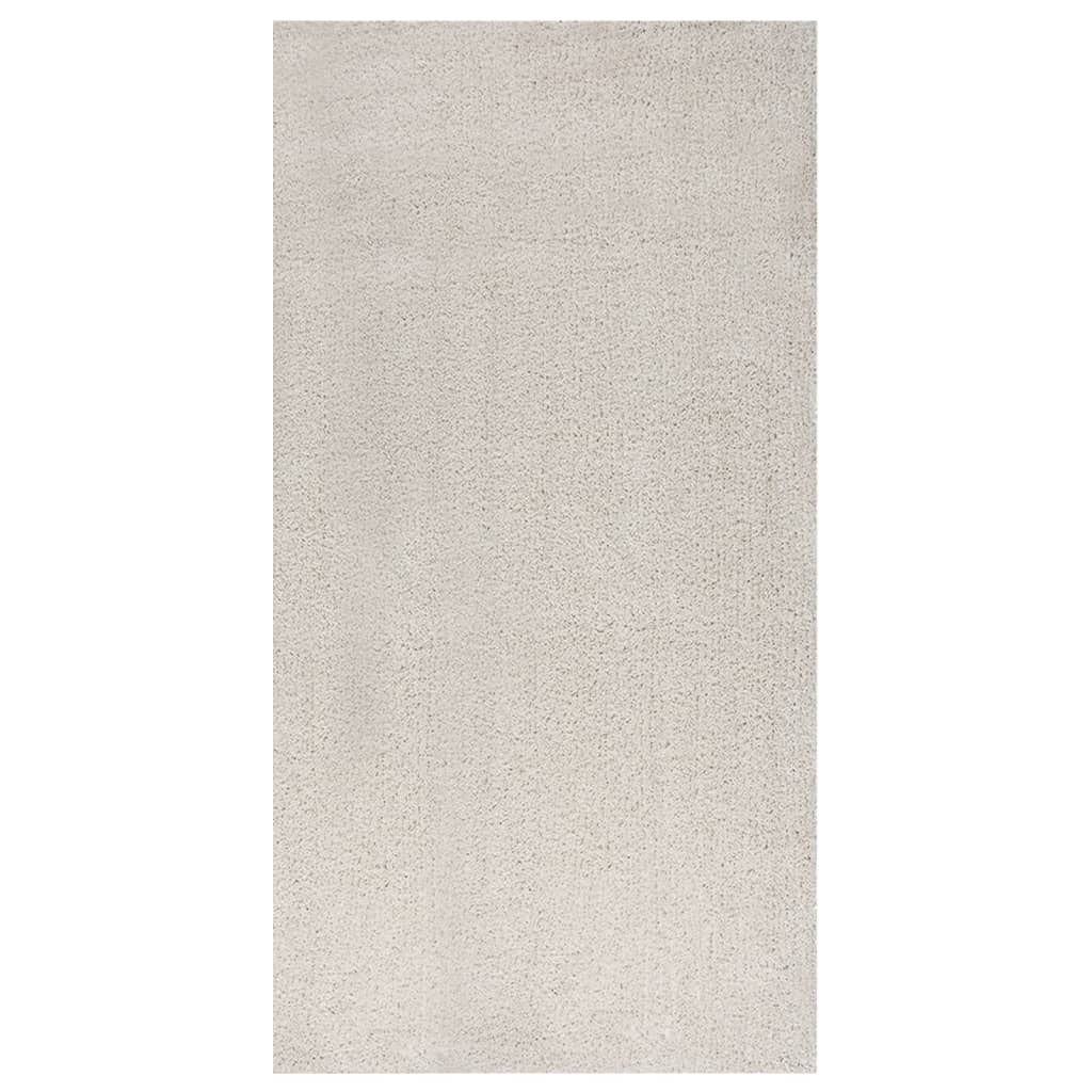 vidaXL Teppich Shaggy Hochflor Creme 80x150 cm