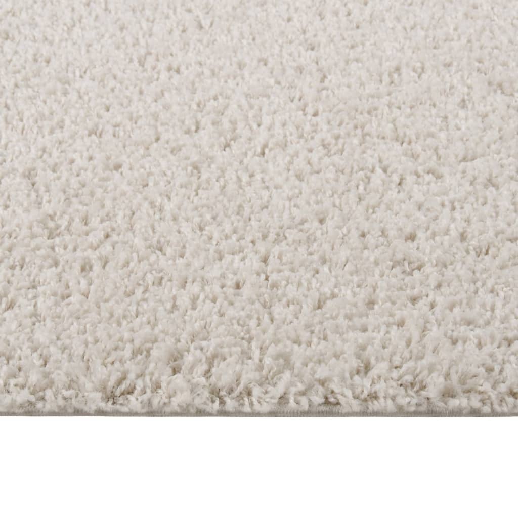 vidaXL Vloerkleed shaggy hoogpolig 80x150 cm crèmekleurig