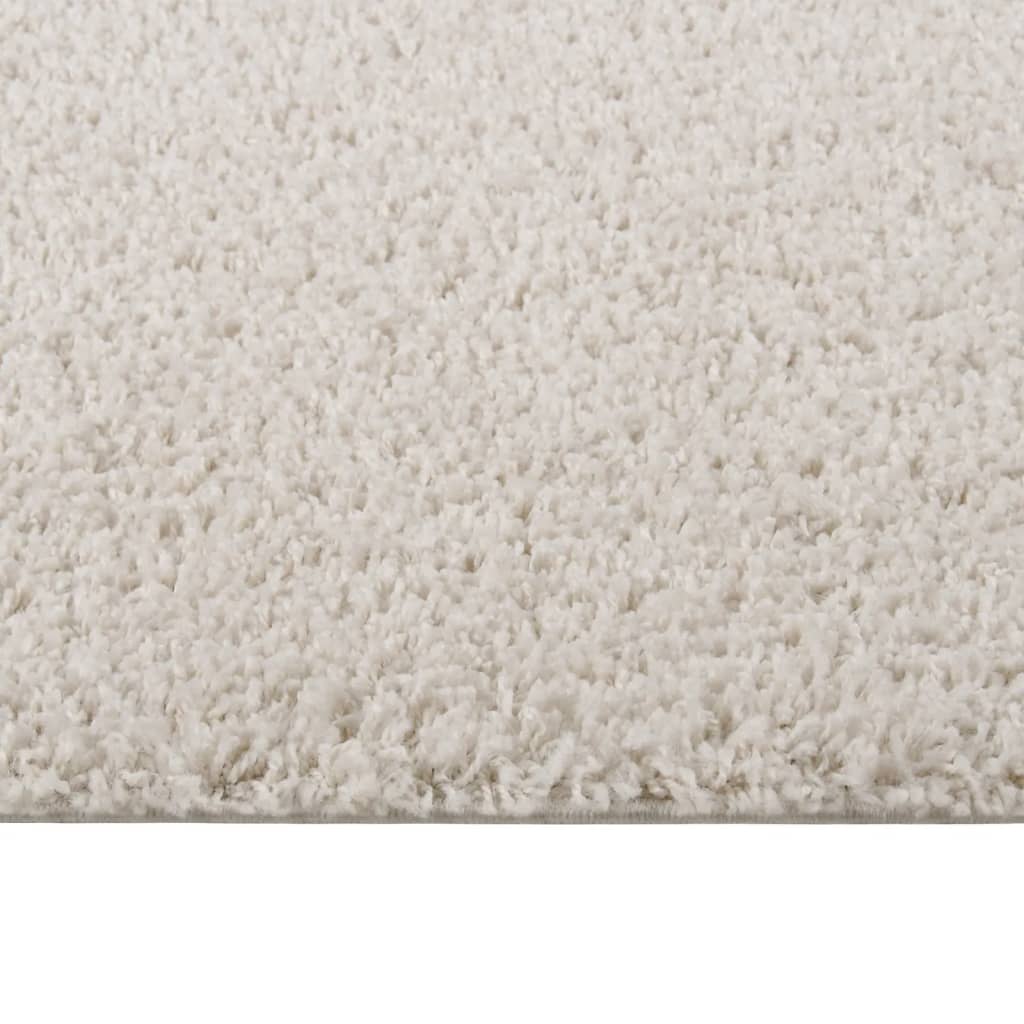 vidaXL Шаги килим с дълъг косъм, кремав, 120x170 см