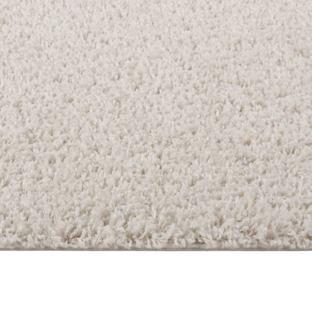 vidaXL Шаги килим с дълъг косъм, кремаво, 200x290 см