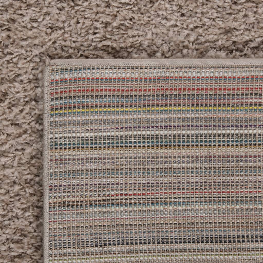 vidaXL Chlpatý koberec s vysokým vlasom béžový 120x170 cm