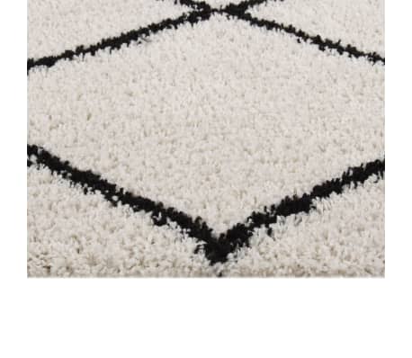 vidaXL Tapis shaggy à poils longs Noir et crème 80x150 cm