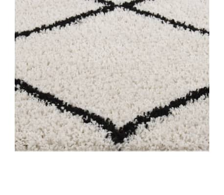 vidaXL Shaggy Rug High Pile Black and Cream 200x290 cm