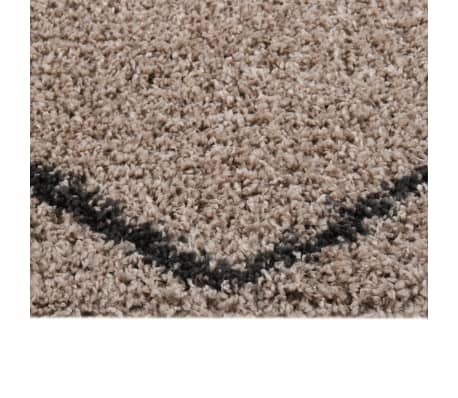 vidaXL Χαλί Shaggy με Ψηλό Πέλος Μπεζ και Ανθρακί 140x200 εκ.