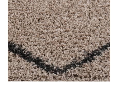 vidaXL Shaggy Rug High Pile Beige and Anthracite 140x200 cm