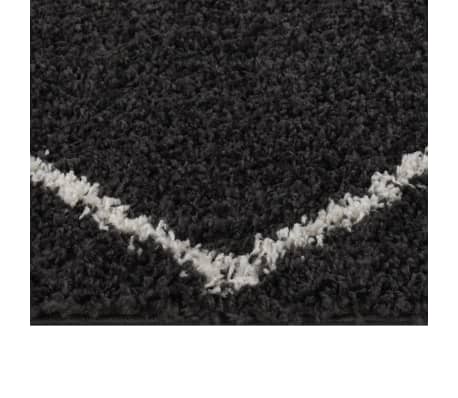 vidaXL Шаги килим с дълъг косъм, кремаво и антрацит, 140x200 см