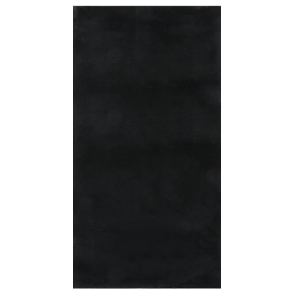 vidaXL Matto pestävä pehmeä pörröinen 80×150 cm liukumaton musta