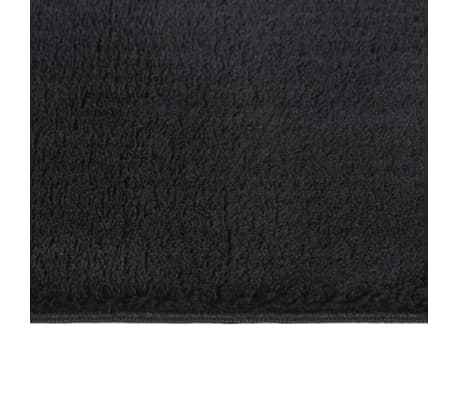 vidaXL gulvtæppe 120x170 cm blødt plys skridsikkert og vaskbart sort