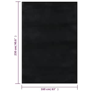 Pratelný koberec krátký vlas 160 x 230 cm protiskluzový černý - obrázek 8