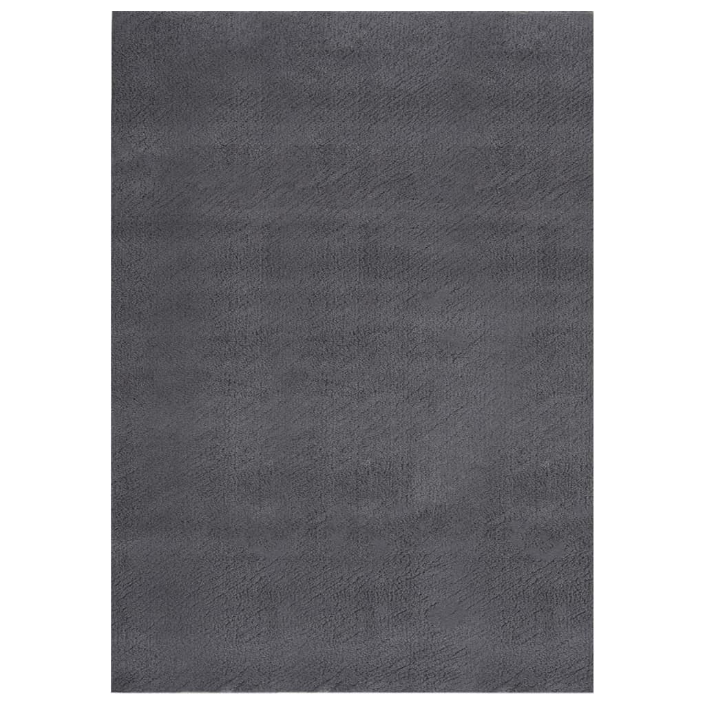 vidaXL Tapis shaggy doux lavable 120x170 cm Antidérapant Anthracite