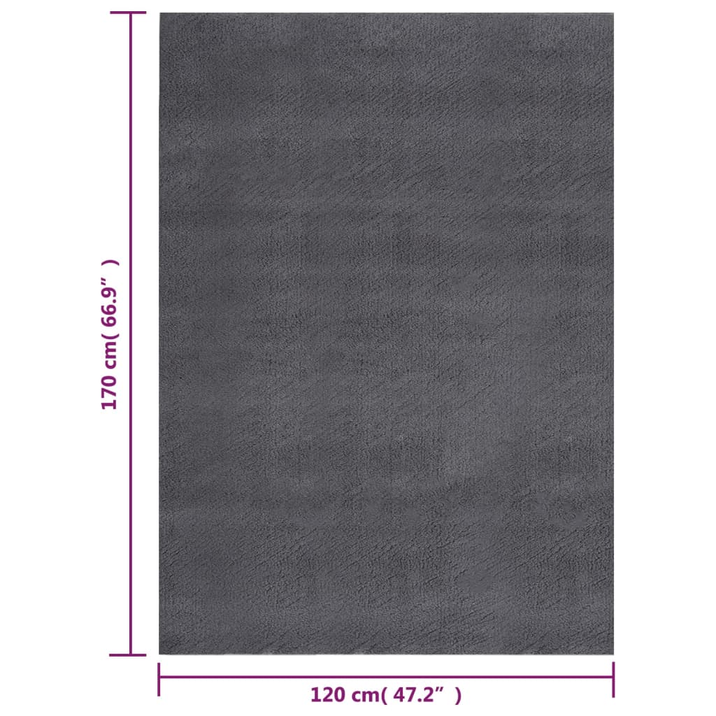 Pratelný koberec s dlouhým vlasem 120 x 170 cm antracitový