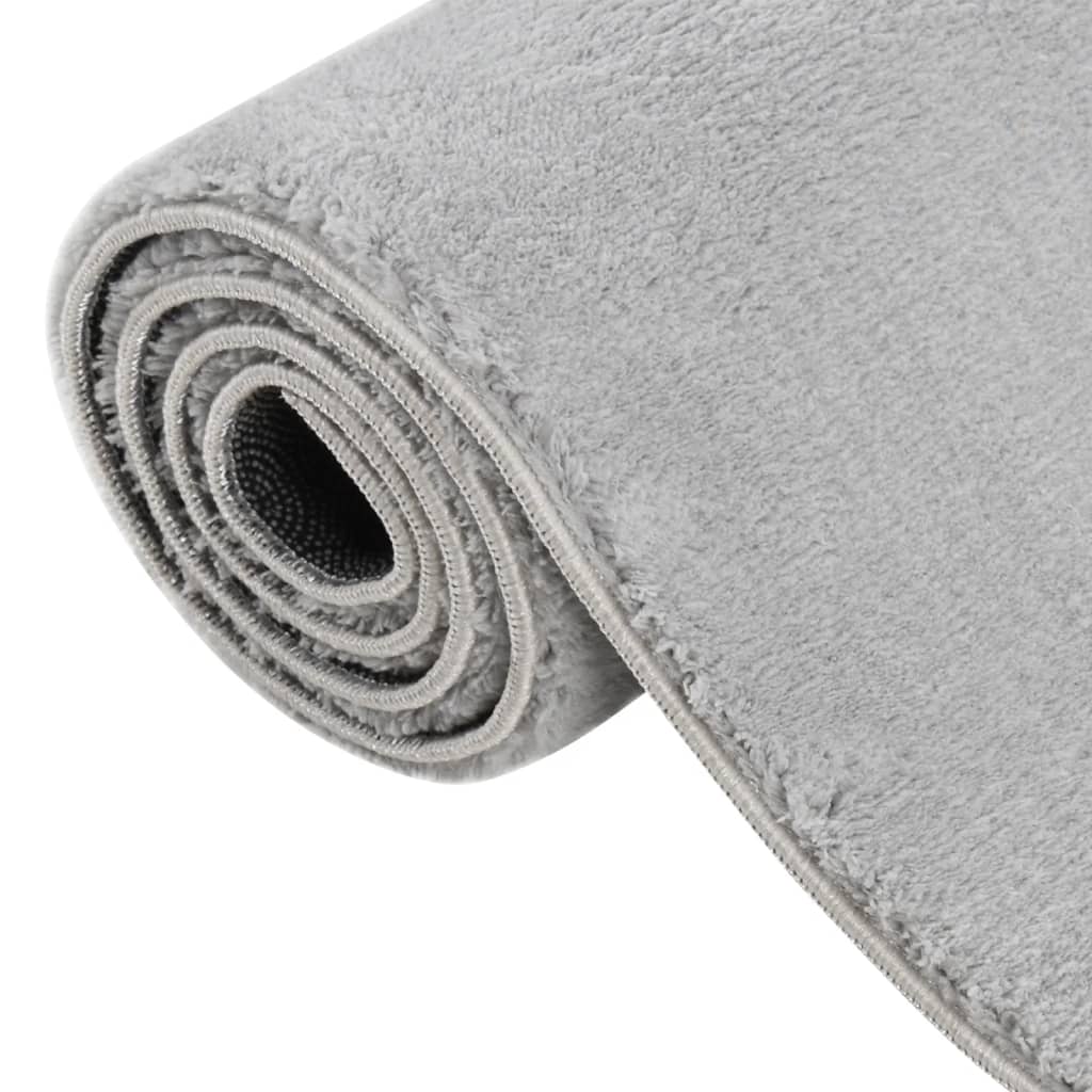 vidaXL Pratelný koberec hebký krátký vlas 80x150 cm protiskluzový šedý