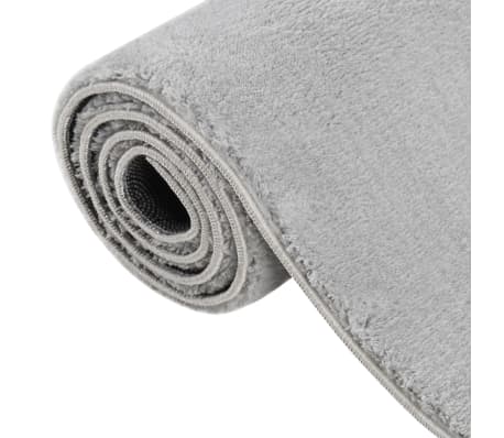 vidaXL Tapis shaggy doux lavable 80x150 cm Antidérapant Gris