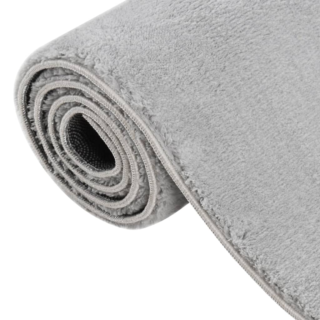 vidaXL Tapis shaggy doux lavable 120x170 cm Antidérapant Gris