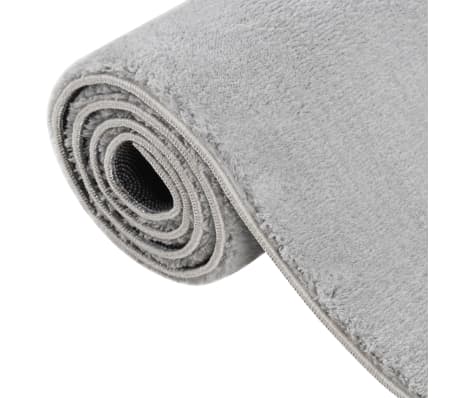 vidaXL Tapis shaggy doux lavable 120x170 cm Antidérapant Gris