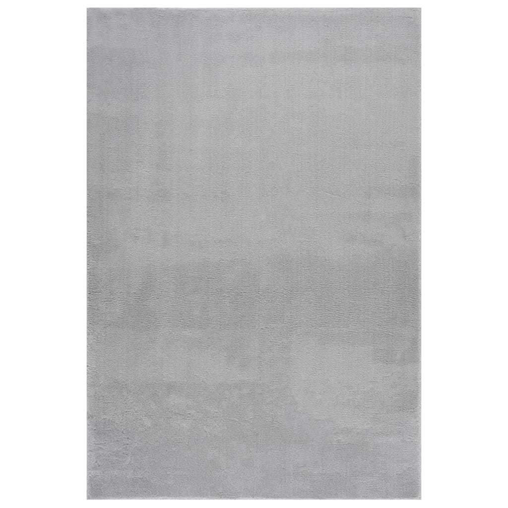 Image of vidaXL Washable Rug Soft Shaggy 160x230 cm Anti Slip Grey