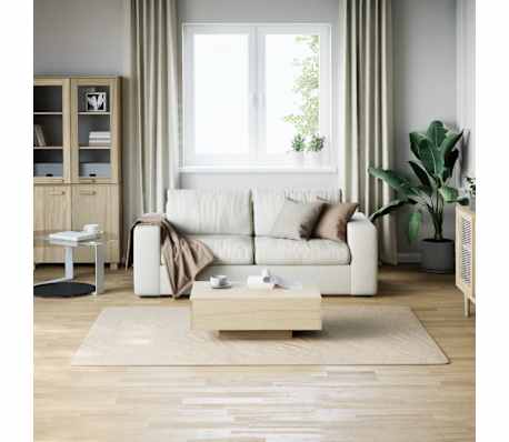vidaXL Teppich Waschbar Flauschig Kurzflor 160x230 Rutschfest Creme