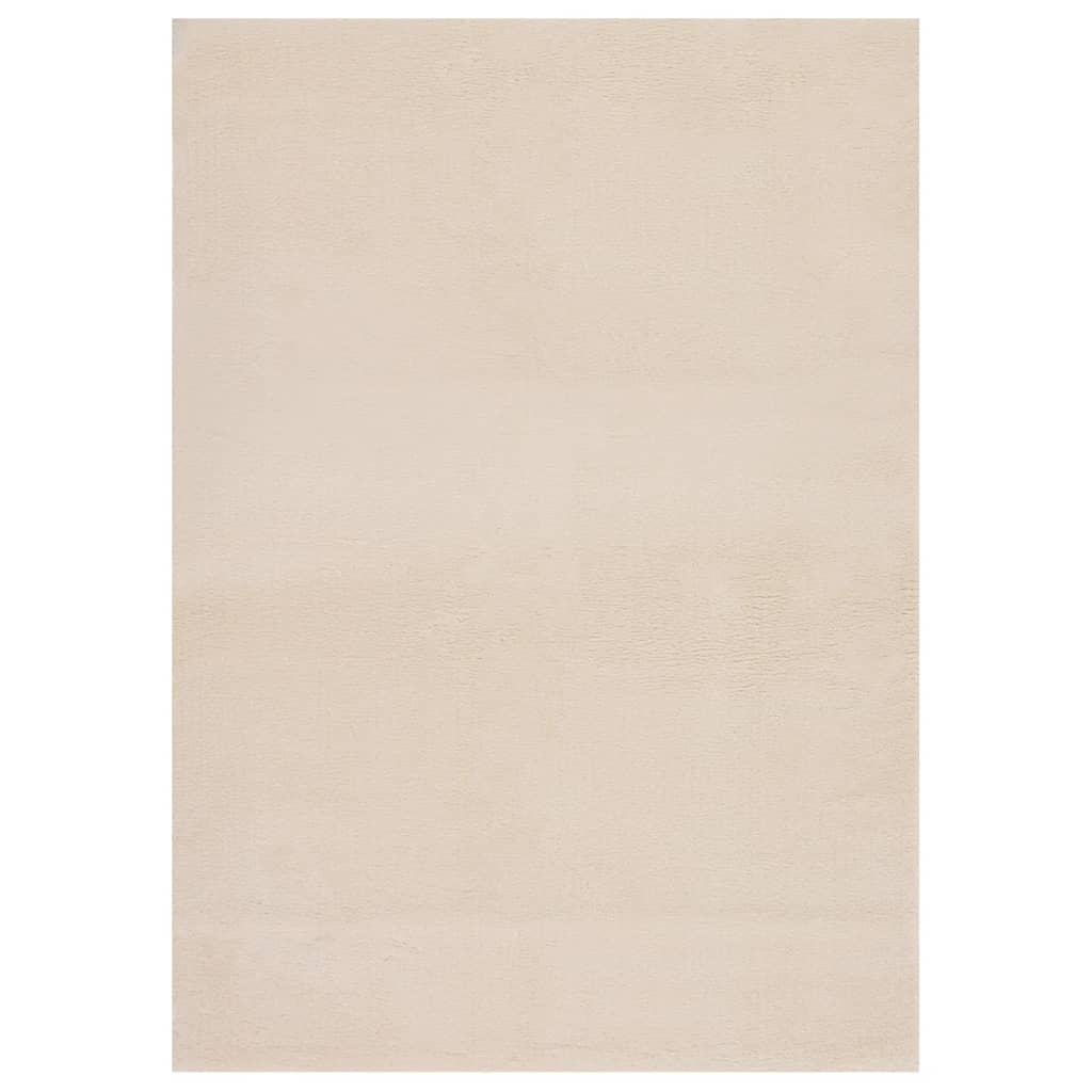 vidaXL Matto pestävä pehmeä lyhyt nukka 120×170 cm liukumaton beige