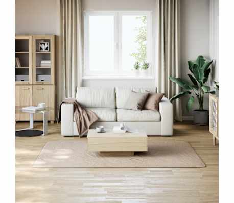 vidaXL Teppich Waschbar Flauschig Kurzflor 160x230 Rutschfest Beige