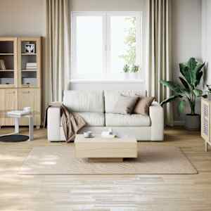 vidaXL Teppich Waschbar Flauschig Kurzflor 160x230 Rutschfest Beige