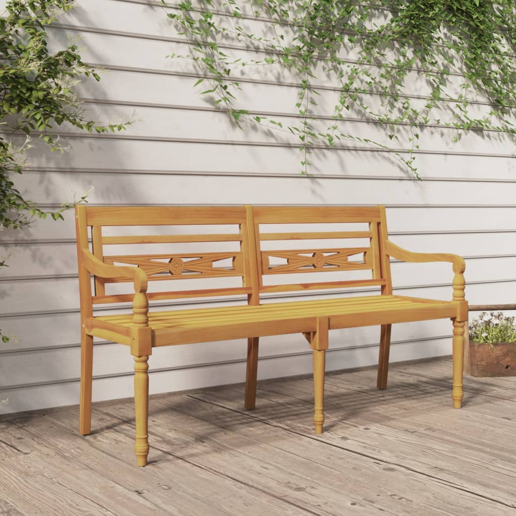 vida XL Batavia-Sitzbank 150 cm Massivholz Teak