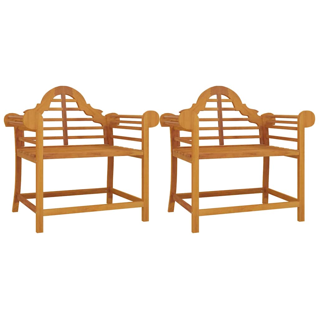 vidaXL Sillas de jardín 2 unidades madera maciza de teca 91x62x94 cm