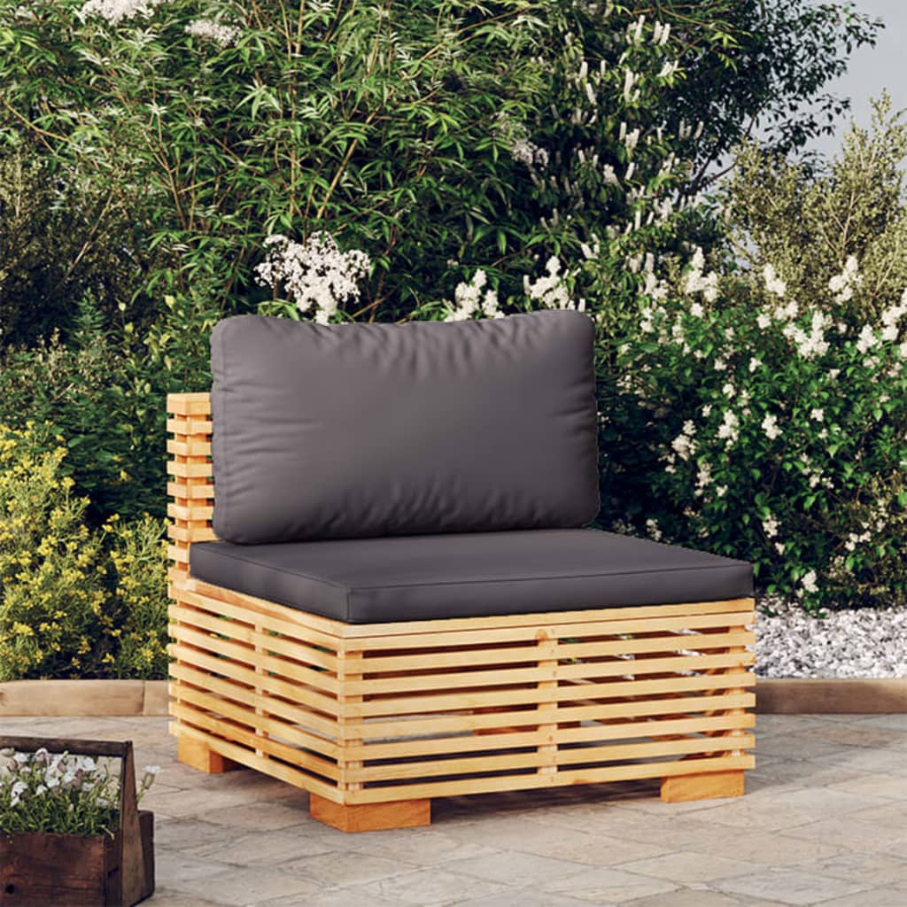 Patio Furniture Outdoor Lounge Chair with Cushions Solid Wood Teak vidaXL - Picture 34 of 35
