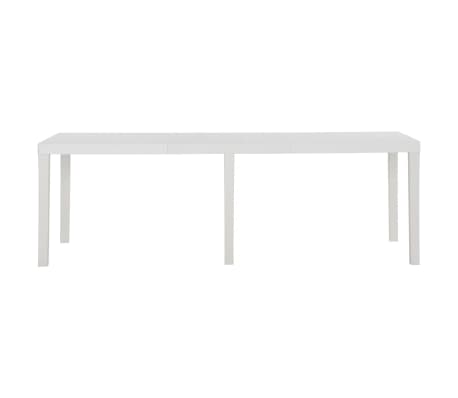 vidaXL Garden Table White Polypropylene Large Lightweight Garden Table