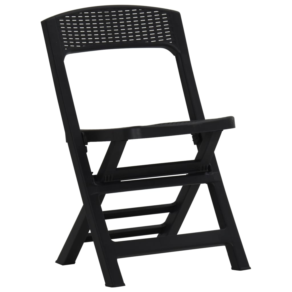 vidaXL Tuinstoelen inklapbaar 4 st polypropeen antracietkleurig
