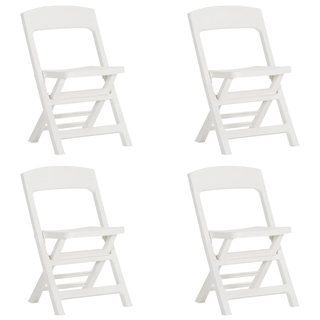 Chaises de jardin pliables 4 pcs PP Blanc