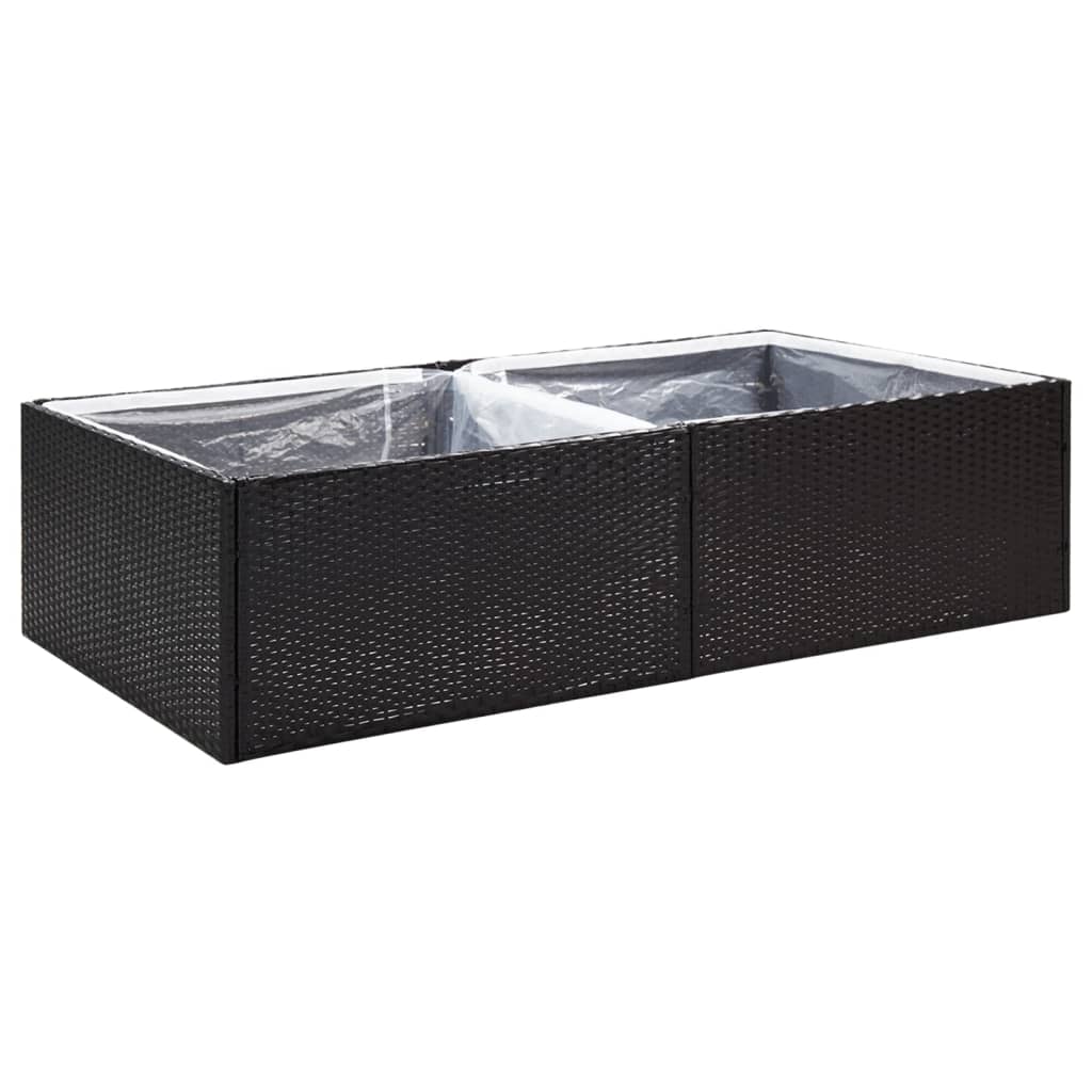 vidaXL Zahradní truhlík černý 157 x 80 x 40 cm polyratan