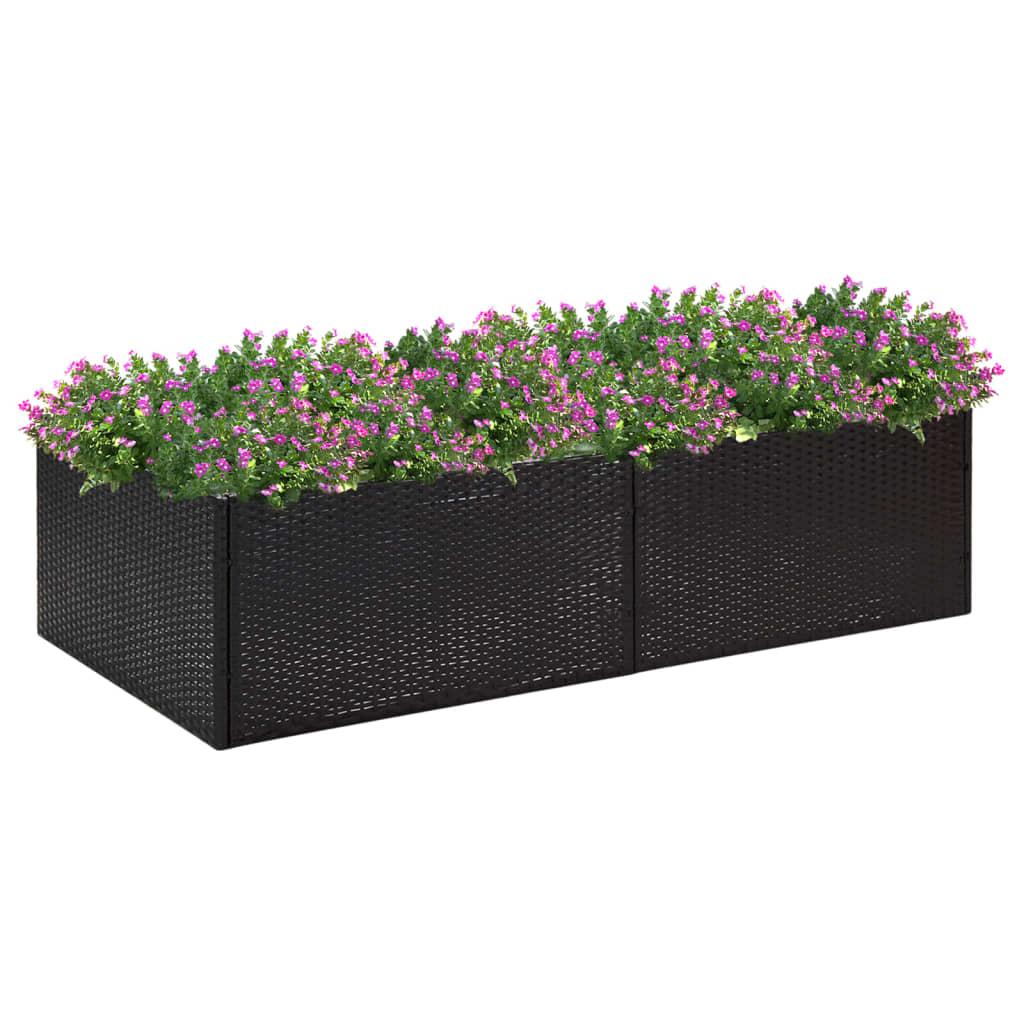 vidaXL plantekasse 157x80x40 cm polyrattan sort