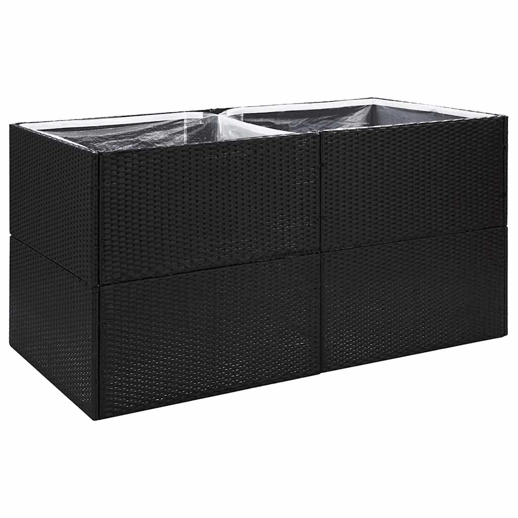 vidaXL Zahradní truhlík černý 157 x 80 x 80 cm polyratan