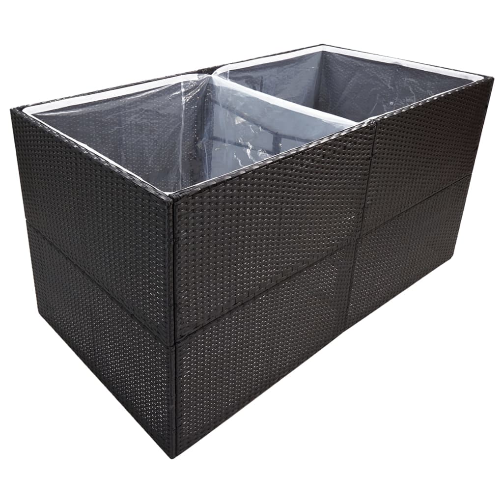 

vidaXL Plantenbak 157x80x80 cm poly rattan zwart